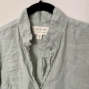 Anthropologie Cloth + Stone Linen Tie-Front Top